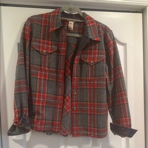 Sundance Gray and Red Lightweight Shirt Jacket